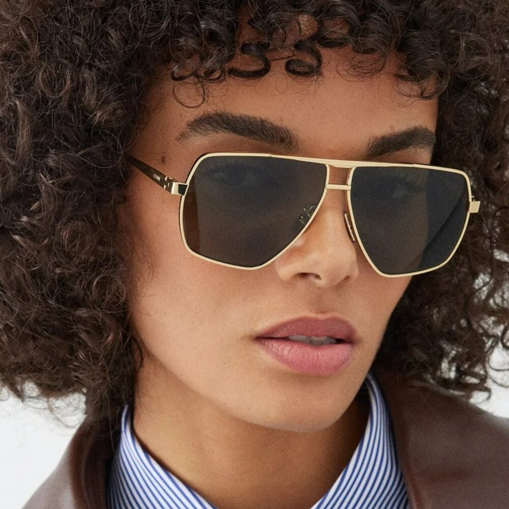 Celine CL40246U-Y 30N BRAND NEW Sunglasses Gold Green Aviator Unisex - Picture 14 of 15